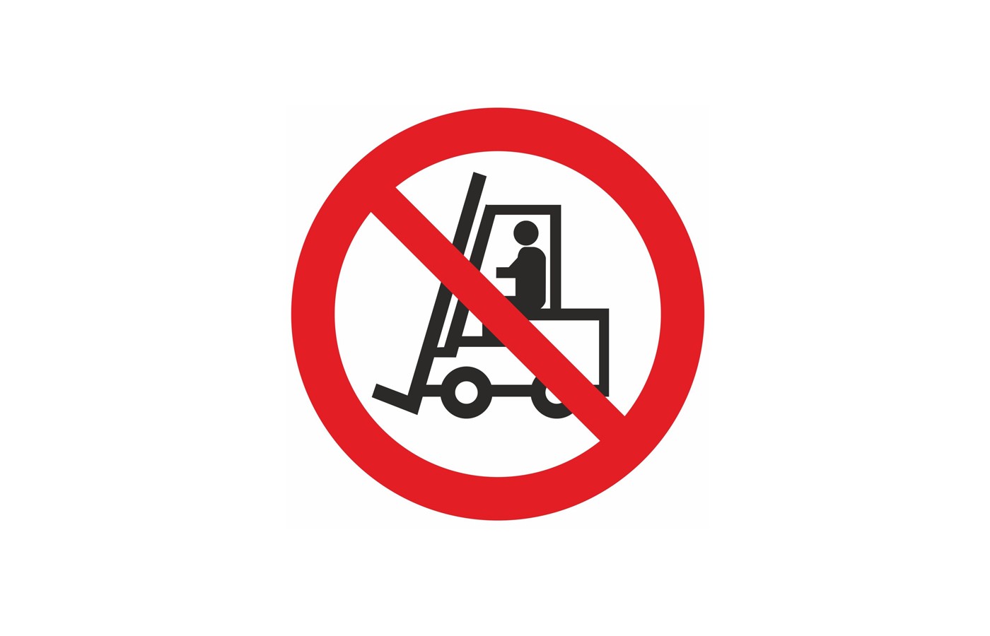 Знак безопасности "Запрещается движение средств напольного транспорта"