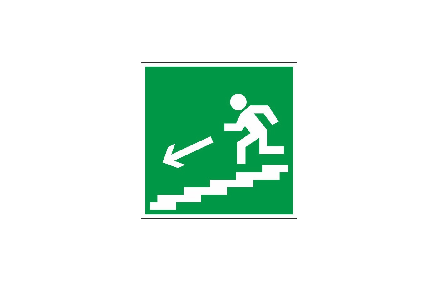 Направление к эвакуационному выходу по лестнице вниз (левосторонний)
