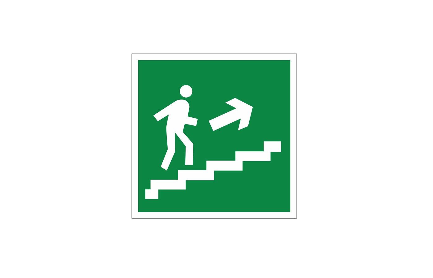 Направление к эвакуационному выходу по лестнице вверх (правосторонний)