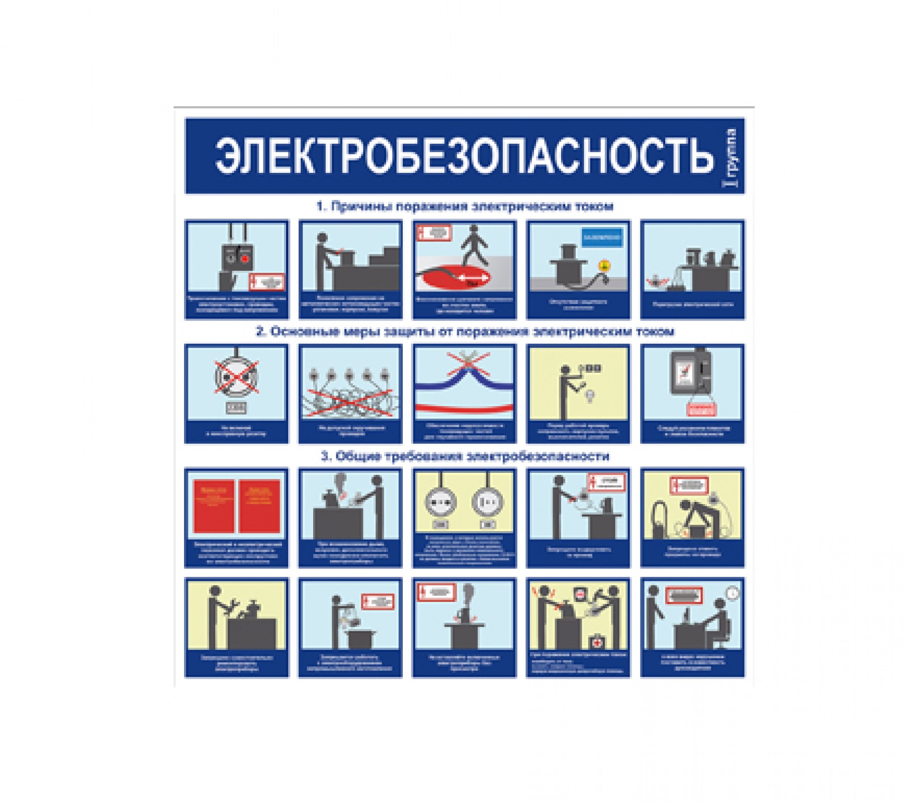 Плакат "Общие требования по электробезопасности"