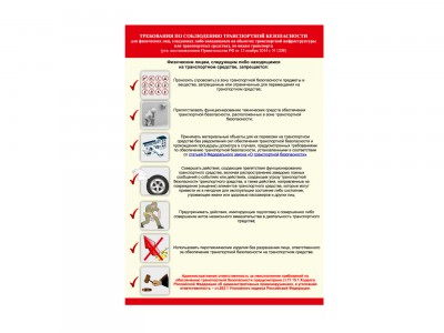 Плакат "Требования по соблюдения транспортной безопасности"