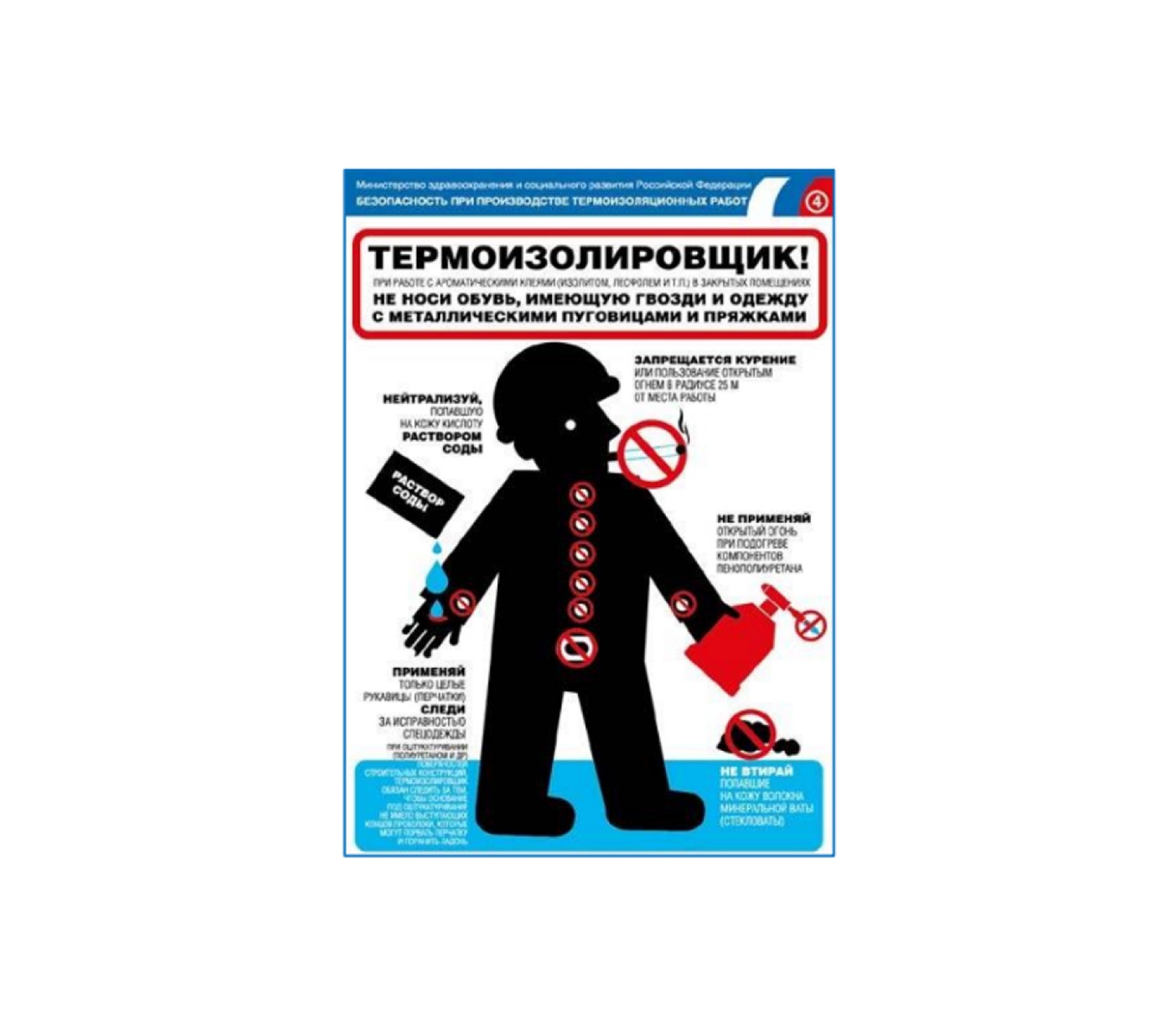 Плакат "Безопасность при производстве термоизоляционных  работ!