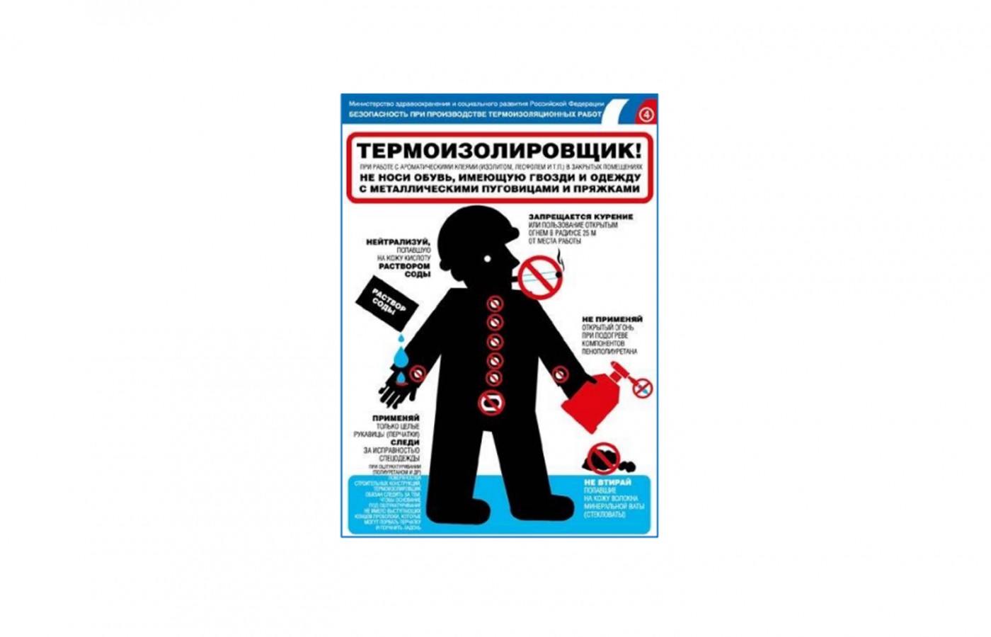 Плакат "Безопасность при производстве термоизоляционных  работ!