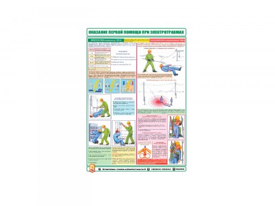 Плакат "Оказание первой помощи при электротравмах"